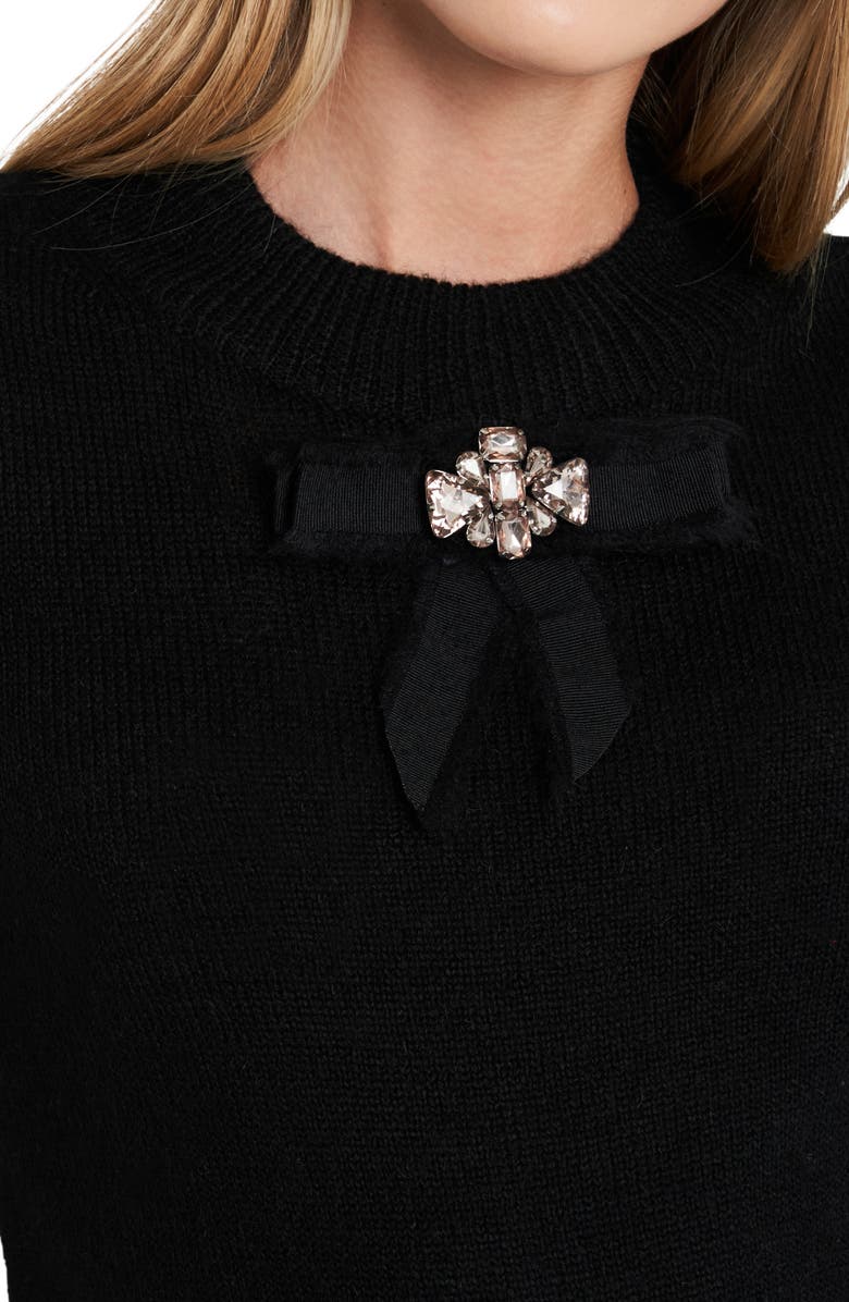 CeCe Jeweled Bow Detail Sweater, Alternate, color, 