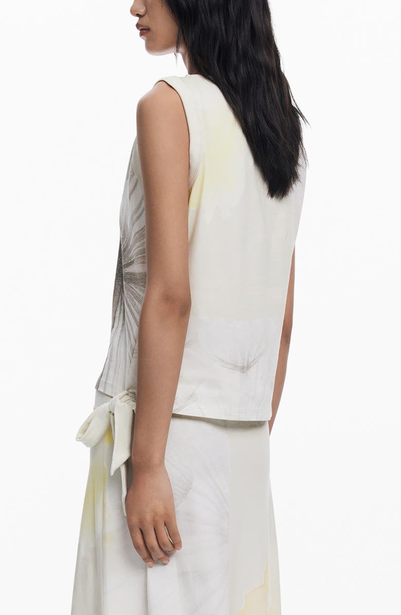Desigual Sleeveless Floral Top, Alternate, color, Light Beige