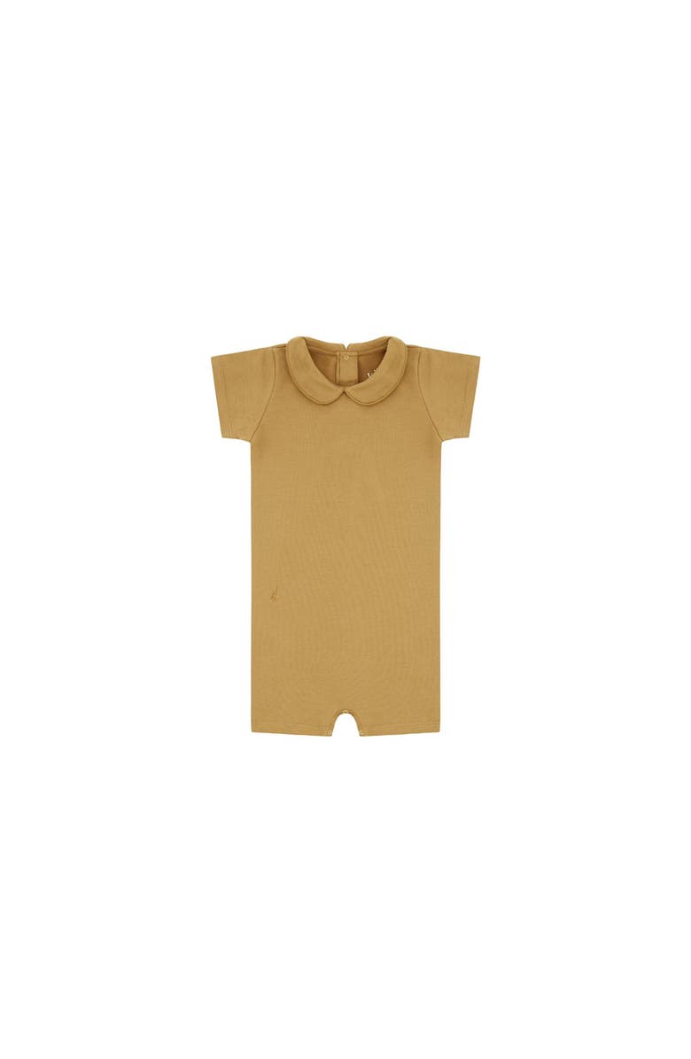 Vild House of Little Organic Cotton Collared Bodysuit with Shorts, Main, color, Clever Camel