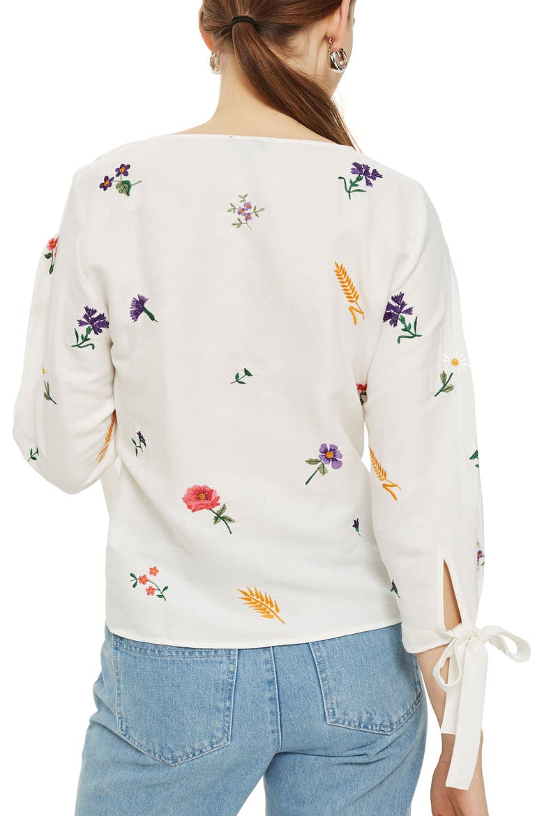 Field Embroidered Floral Blouse, Alternate, color, IVORY