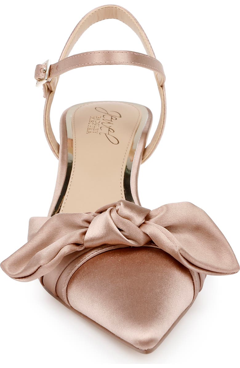 Jewel Badgley Mischka Ember Ankle Strap Pointed Toe Kitten Heel Pump, Alternate, color, Beige Satin