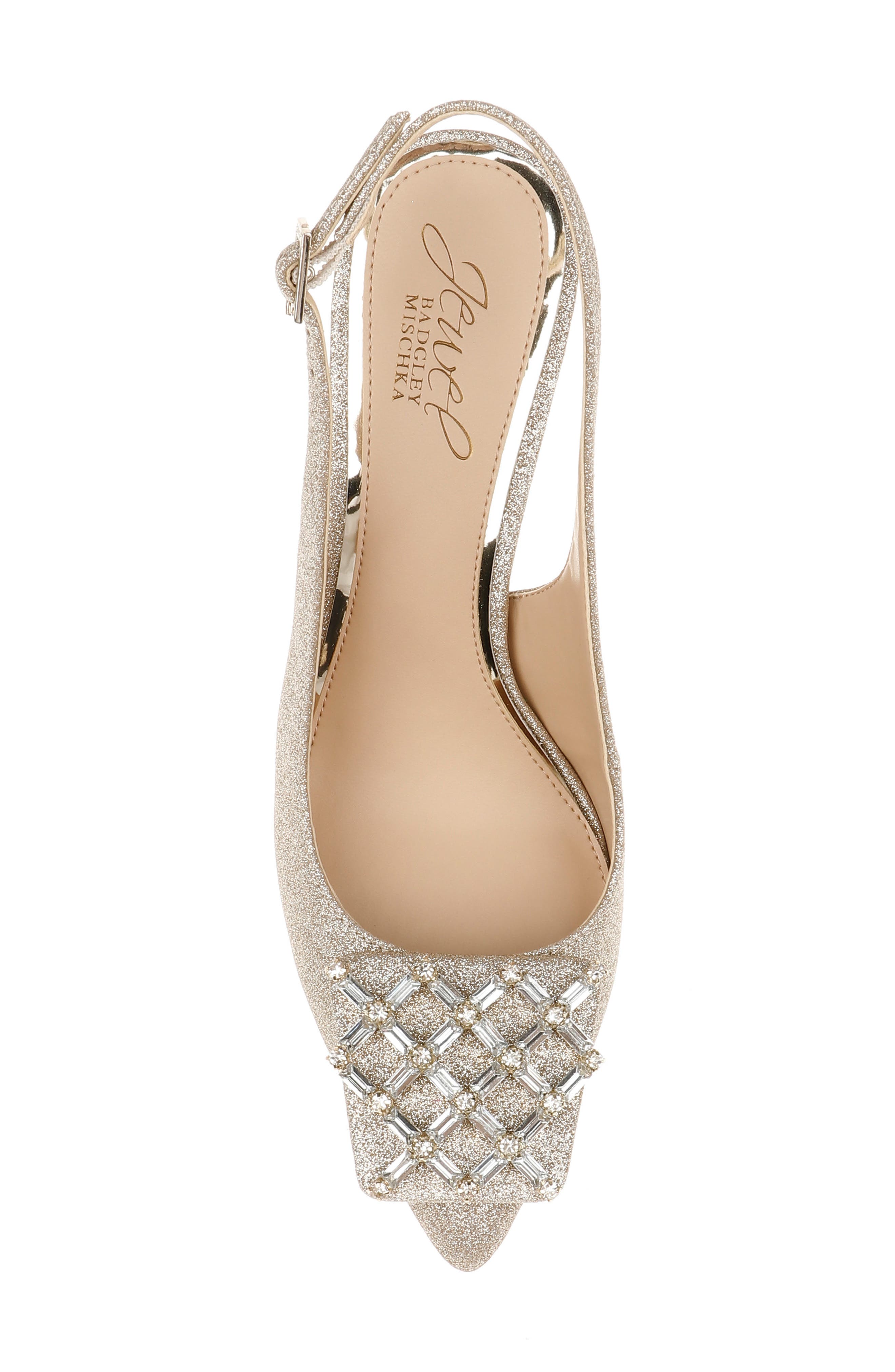 Lisbet Pointed Toe Slingback Pump, Alternate, color, LIGHT GOLD