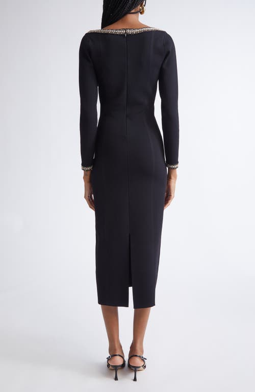 St John St. John Imani Braided Trim Knit Midi Dress In Multi