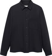MANGO Regular Fit Stretch Button-Up Shirt