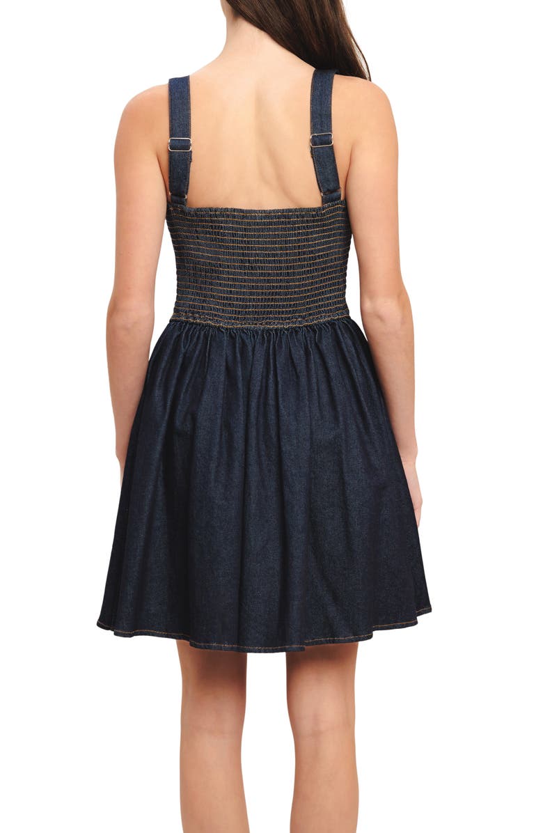 FLYING TOMATO Denim Fit & Flare Minidress, Alternate, color, Dark Indigo