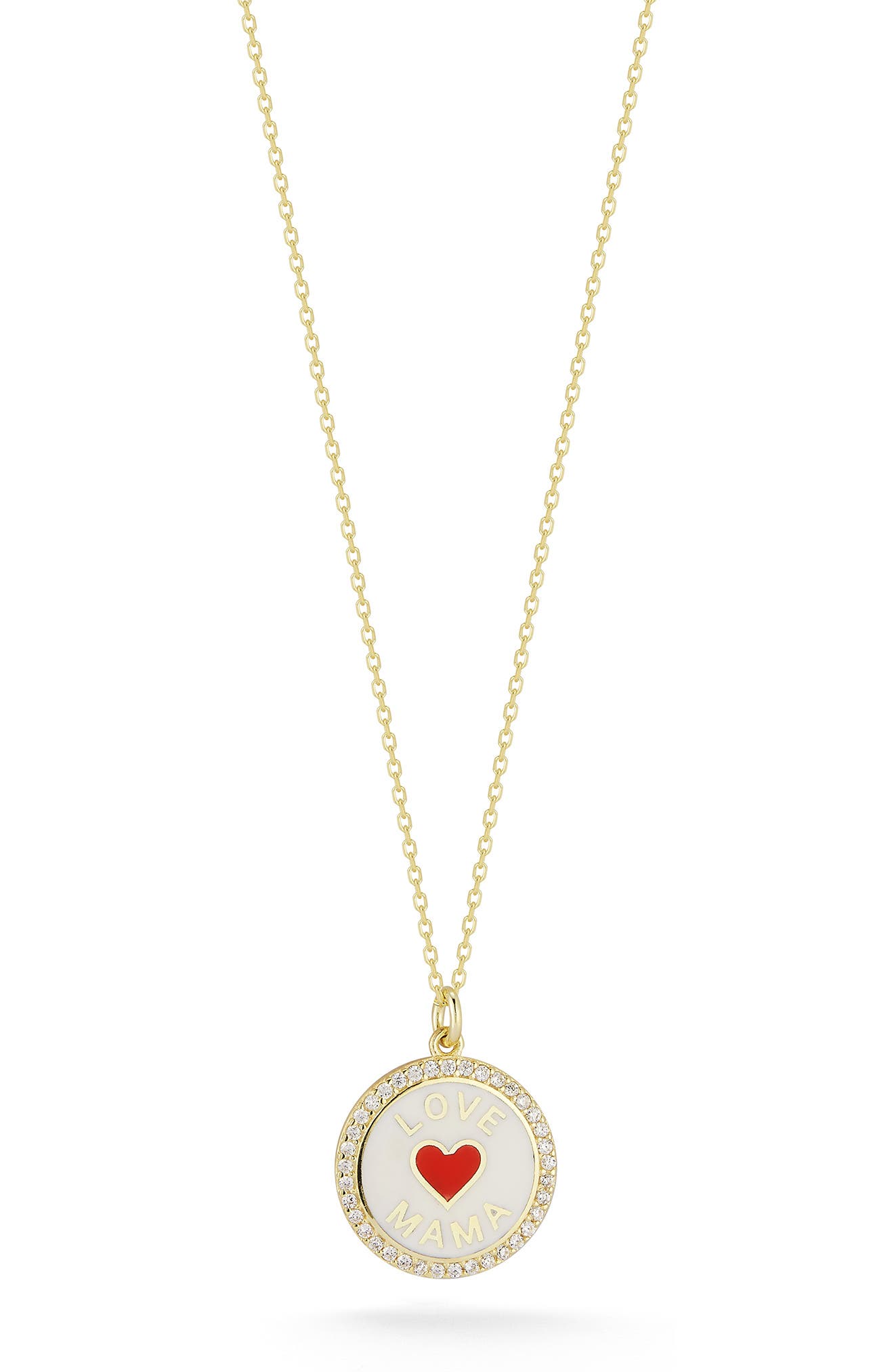SPHERA MILANO Pavé CZ Enamel Pendant Necklace