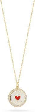 SPHERA MILANO Pavé CZ Enamel Pendant Necklace
