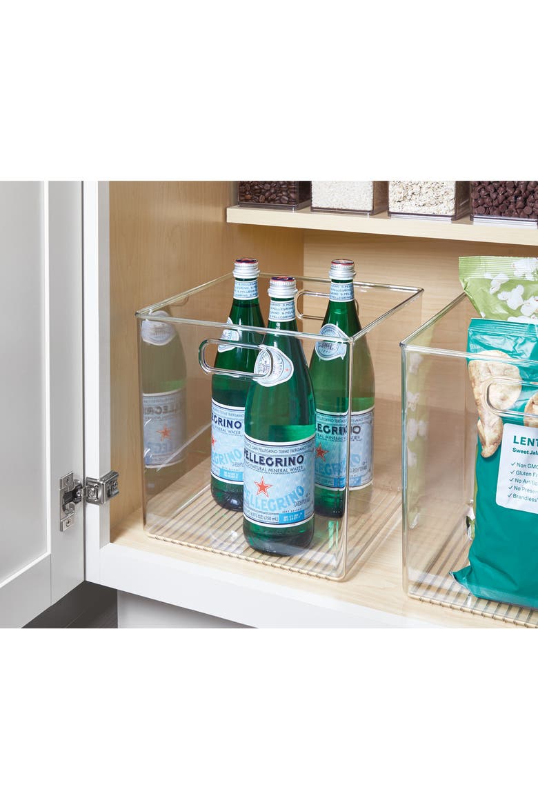 Linus Small Cube Storage Bin with Handles, Set of 4, Clear, Alternate, color, Clear