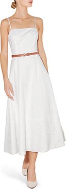 FREEMARKET Lace Hem Cotton Midi Dress