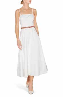 FREEMARKET Lace Hem Cotton Midi Dress