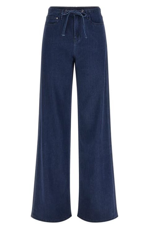 Blossom Drawstring Wide Leg Jeans