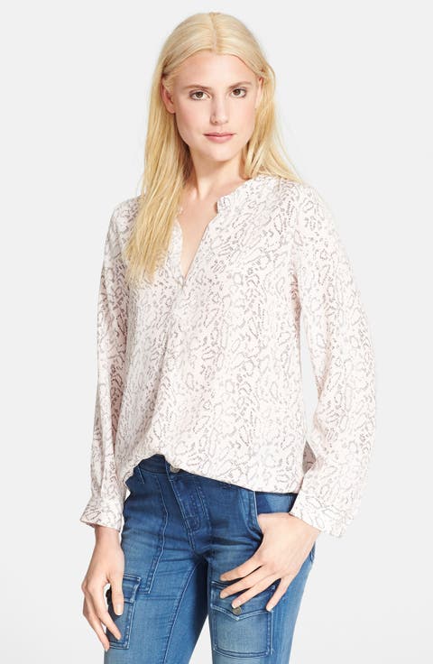 'Peterson B' Print Silk Top