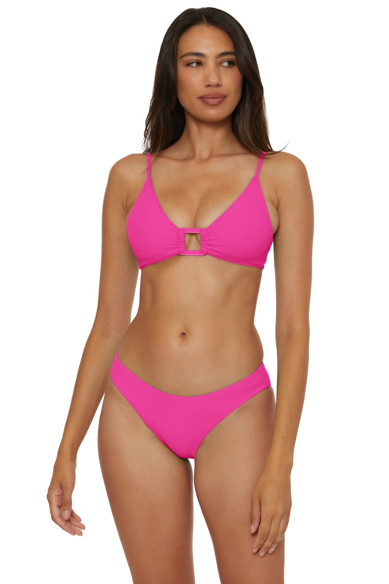 Buckle Reversible Bikini Top, Alternate, color, FUCHSIA