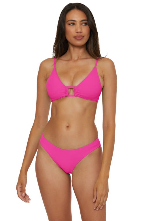 Becca Buckle Reversible Bikini Top In Fuchsia