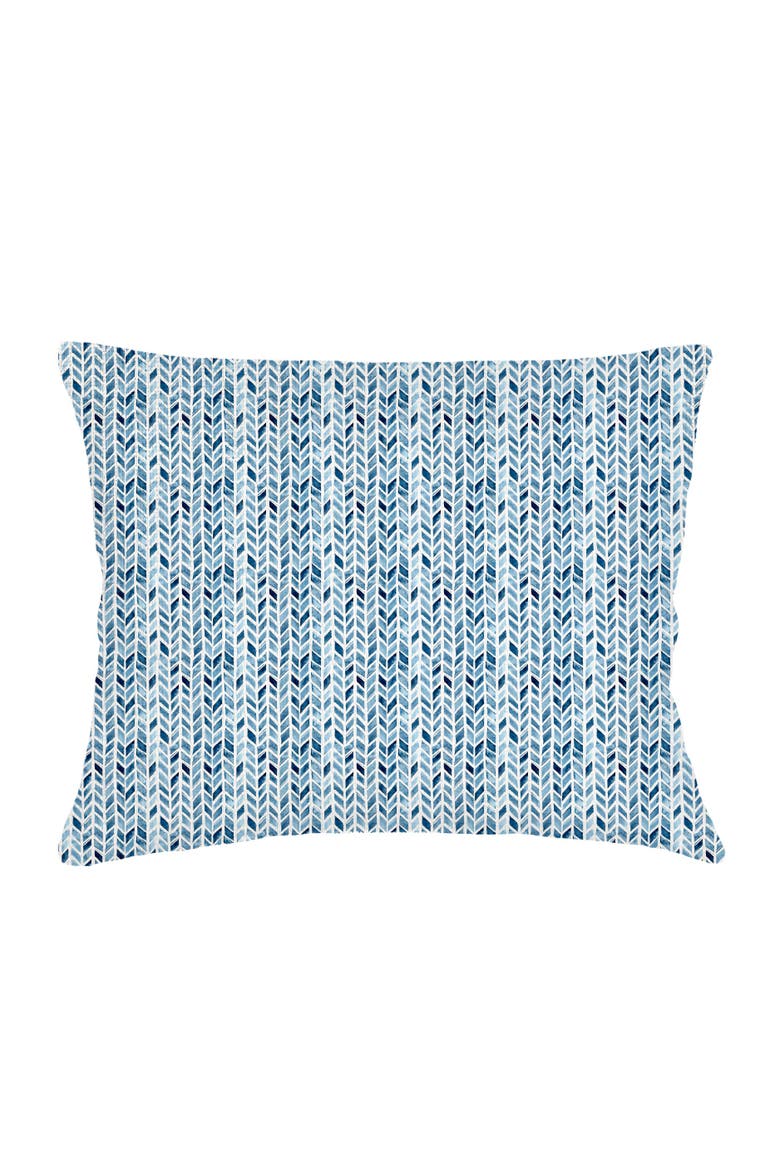 Chevron Velvet Pillow with Down Alternative Insert, Main, color, Indigo
