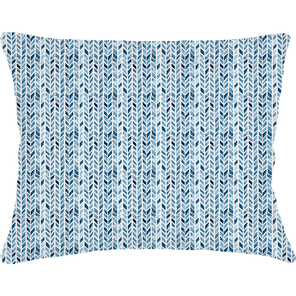 Anaya Chevron Velvet Pillow With Down Alternative Insert In Indigo