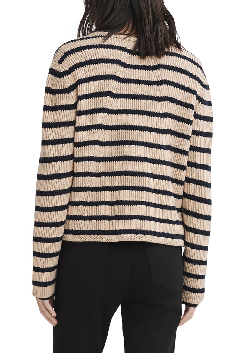 Nancy Stripe Wool Blend Cardigan, Alternate, color, OATMEAL