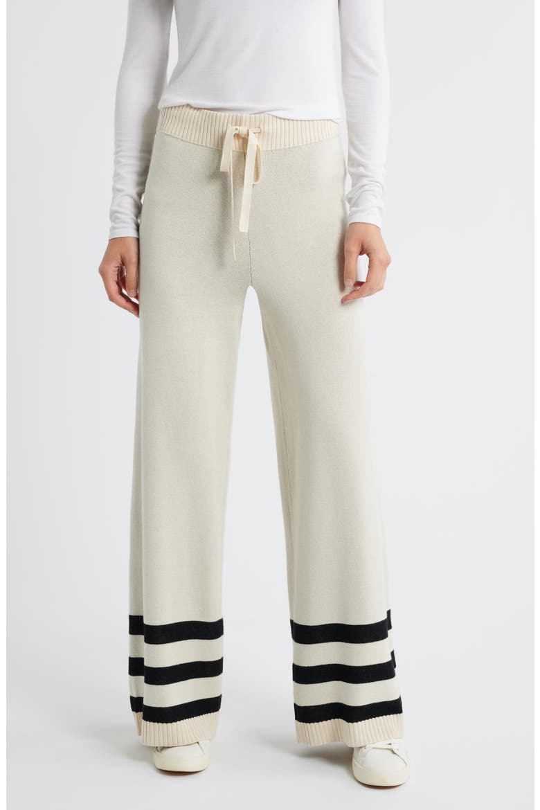 Stripe Leg Sweater Pants, Main, color, SAND