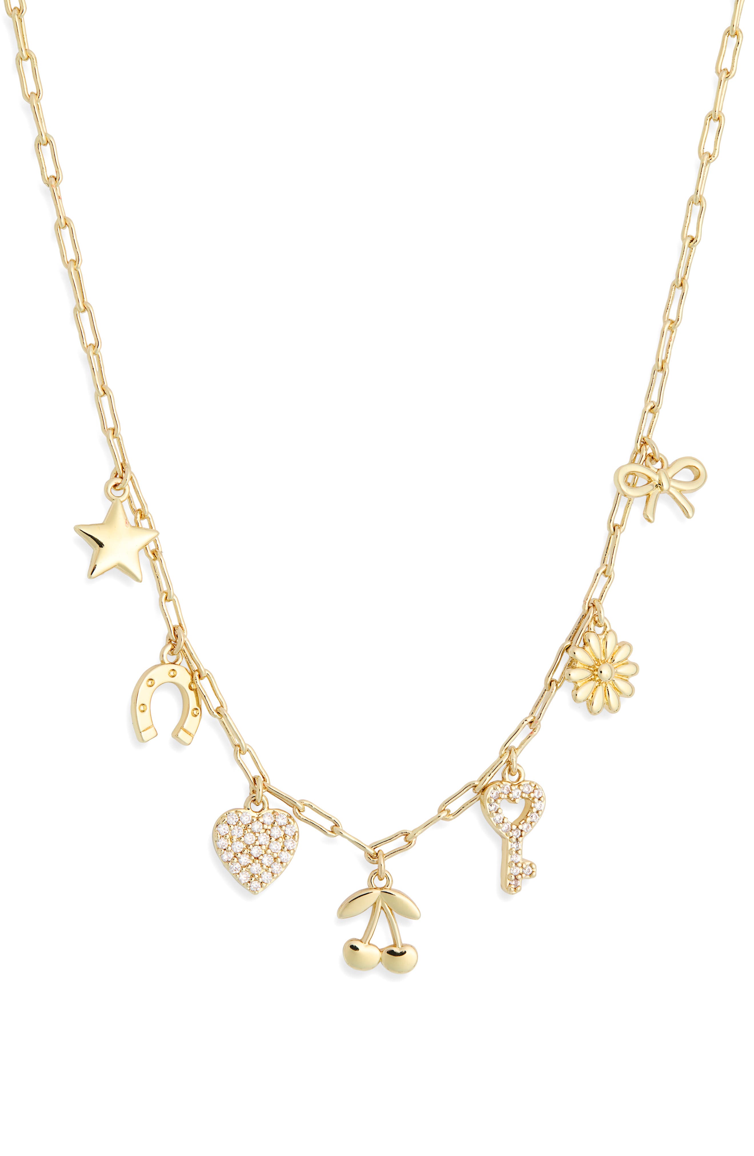 NORDSTROM RACK Cubic Zirconia Multicharm Necklace
