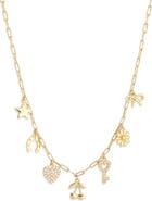 NORDSTROM RACK Cubic Zirconia Multicharm Necklace