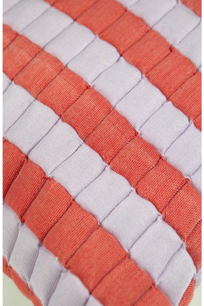Quilted Sujani Striped Throw Pillow, Alternate, color, Red