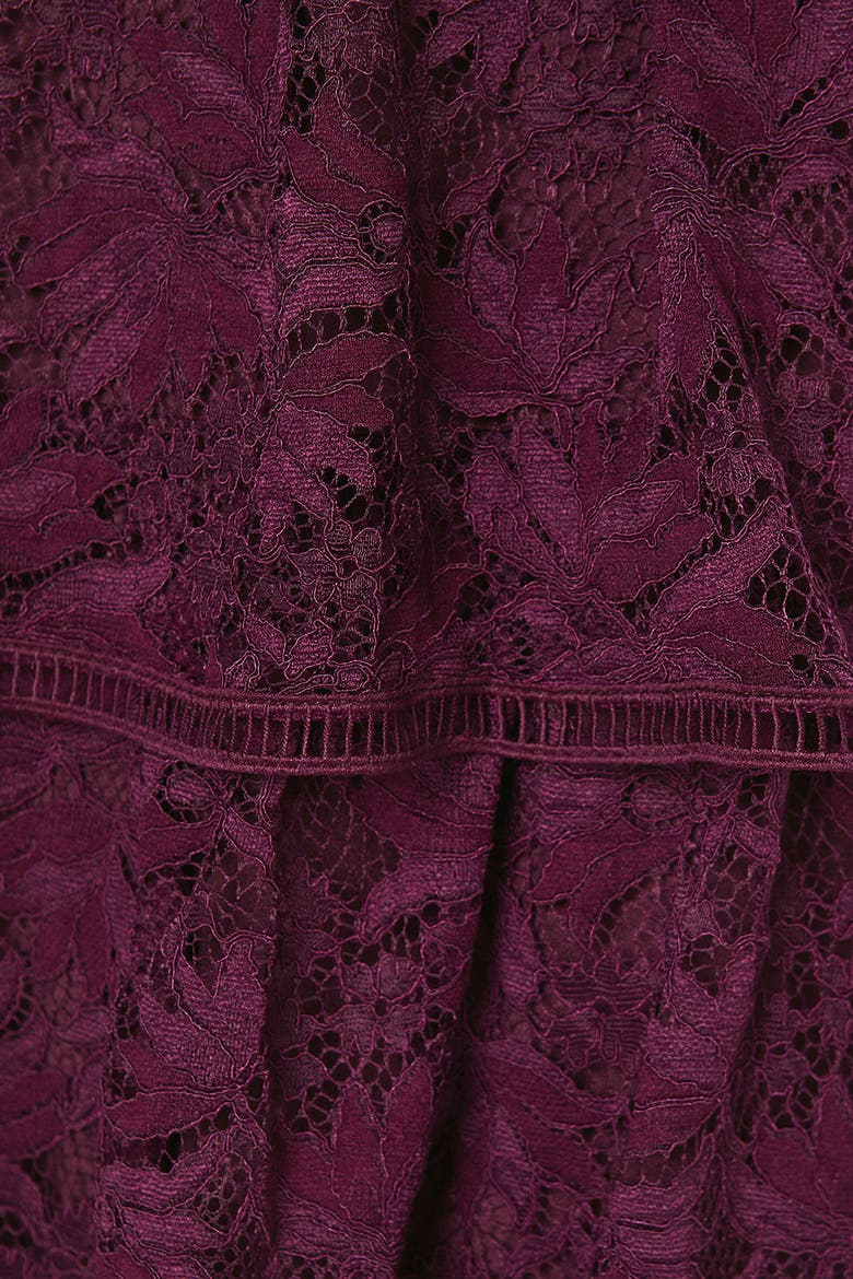 Flutter Sleeve Tiered Lace Dress, Alternate, color, Plum