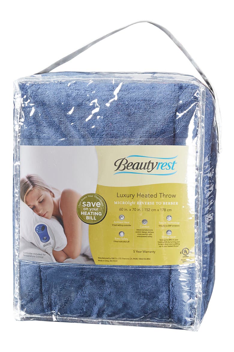 Heated Oversized Throw Blanket, Alternate, color, INDIGO