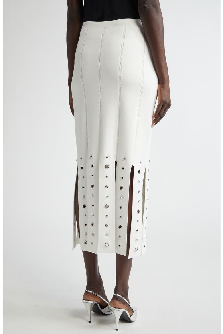 Grommet Studded Car Wash Knit Skirt, Alternate, color, PEARL