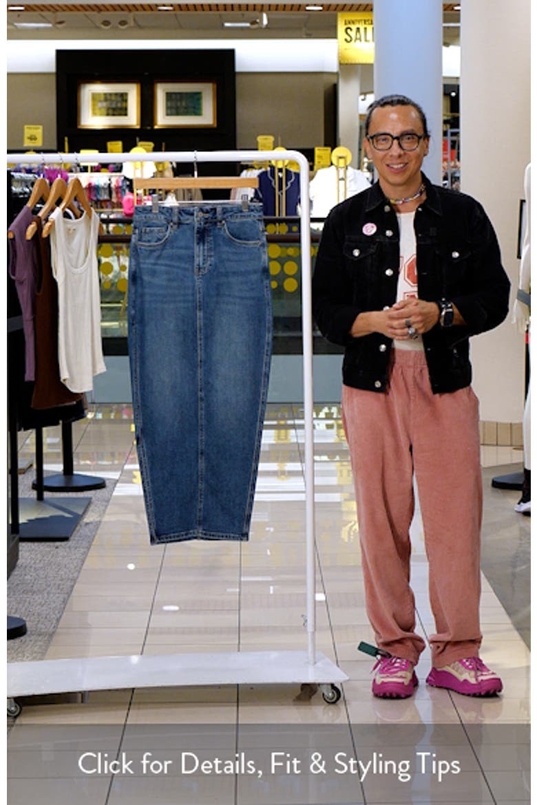Side Slit Denim Maxi Skirt video