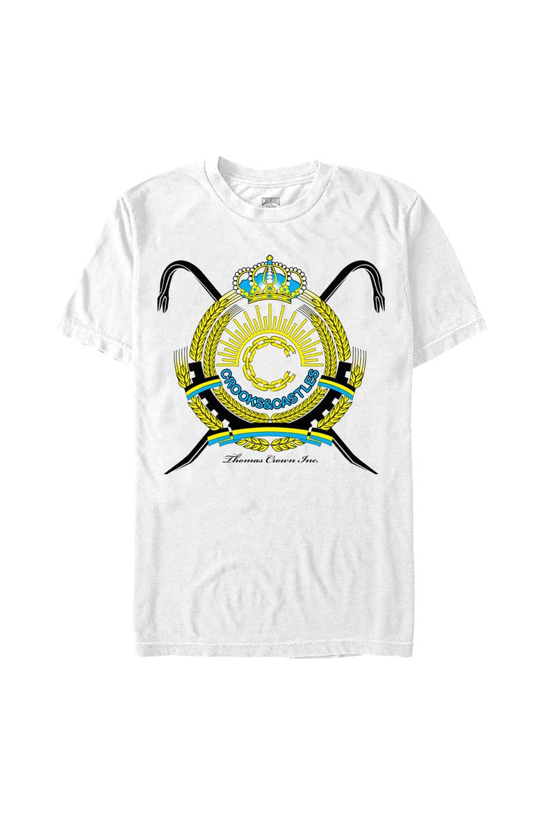 Men's Crooks & Castles Thomas Crown Inc. Coat of Arms  Graphic T-Shirt, Main, color, White