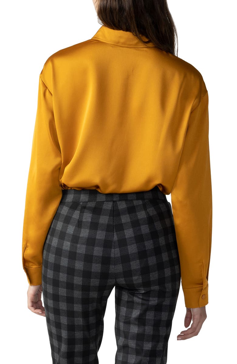 Sanctuary Oversize Satin Button-Up Shirt, Alternate, color,