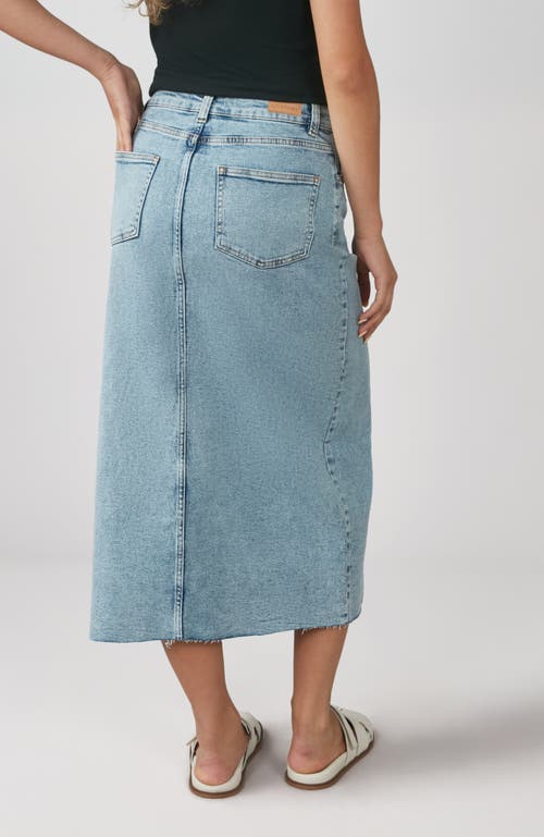 Lola Denim Halston High Rise Maxi Skirt In Blue