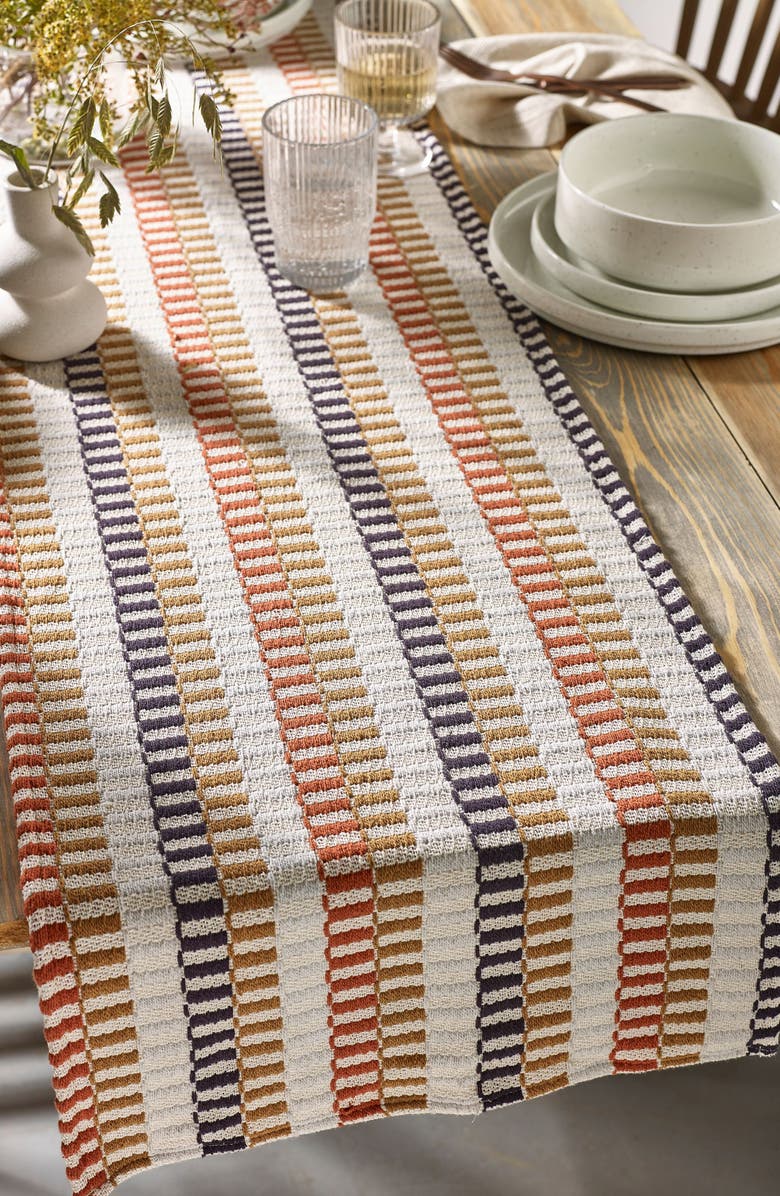 NEXT Stripe Cotton Blend Table Runner, Alternate, color,