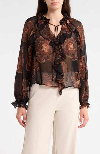 Floral Ruffle Long Sleeve Top