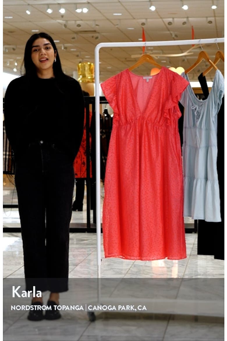Ruffle Cap Sleeve Organza Midi Dress video