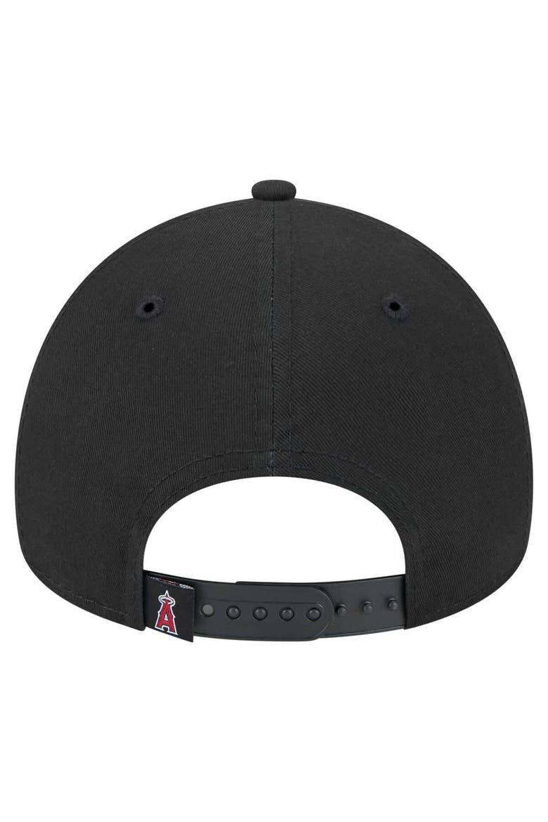 Men's New Era Black Los Angeles Angels 9FORTY A-Frame Adjustable Hat, Alternate, color, Black