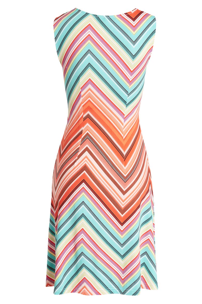 Chevron Twist Front Sleeveless Dress, Alternate, color, RASPBERRY