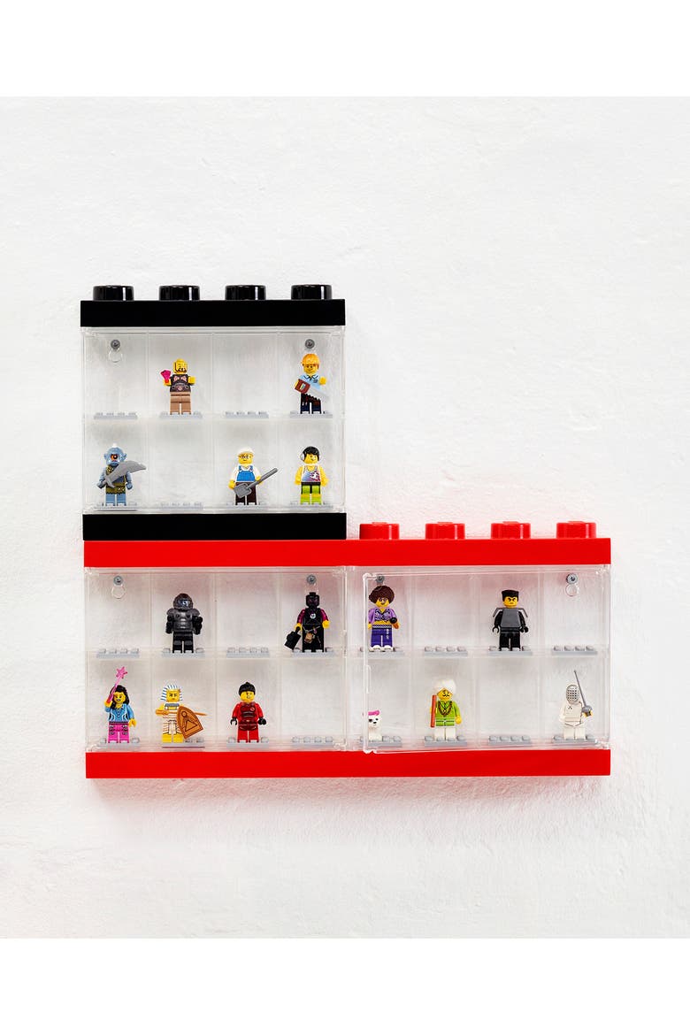 Minifigure Display Case, Alternate, color, Red