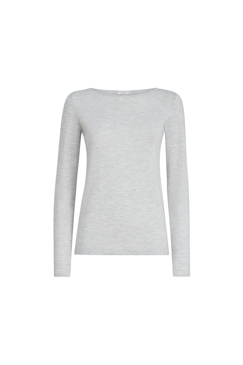 Cashmere and silk Sparkling sweater, Alternate, color, Pebble