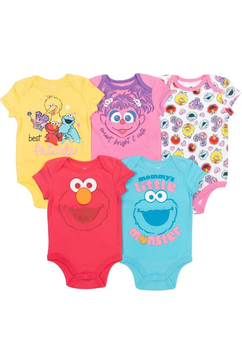 5-Pack One Piece Short Sleeve Bodysuits