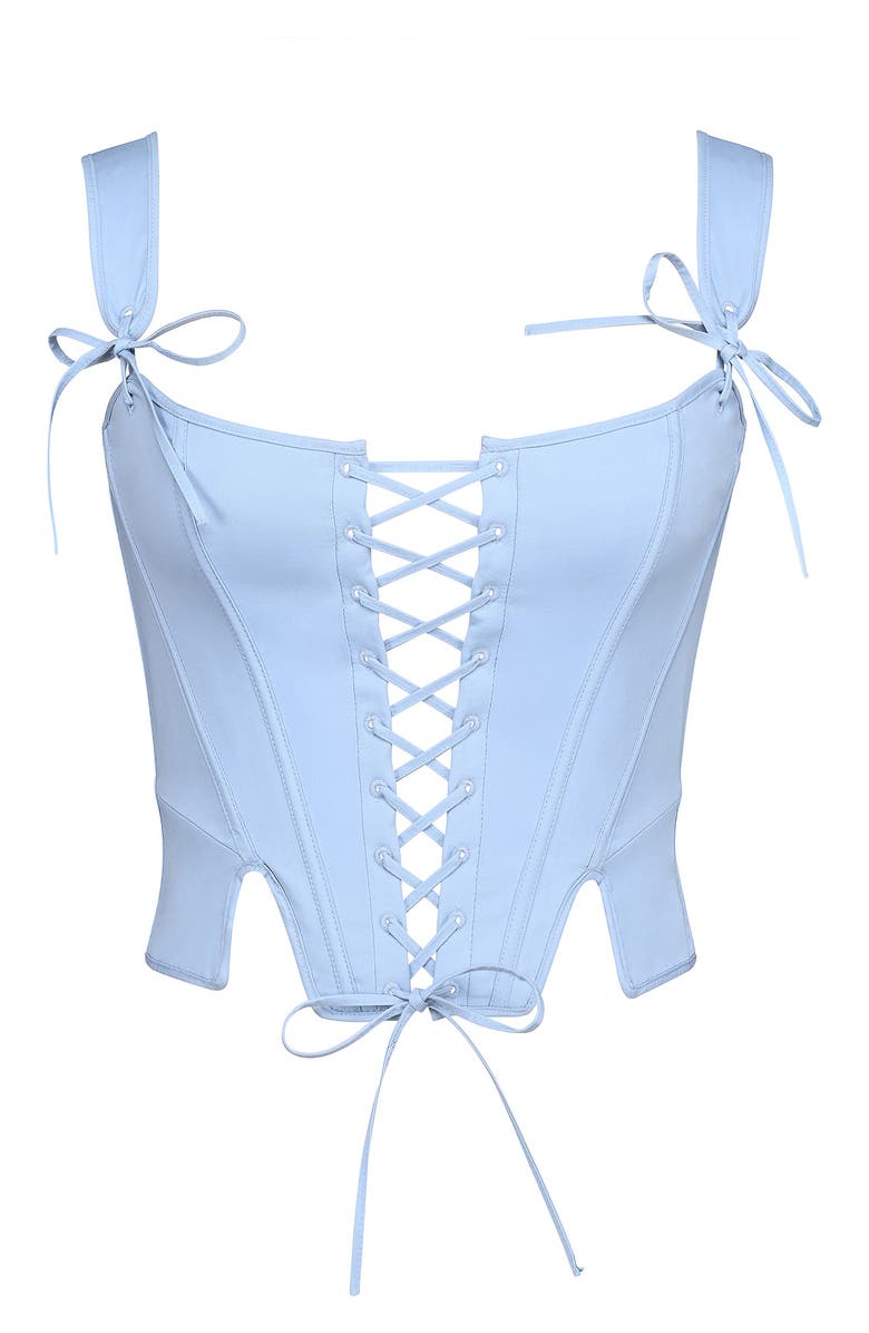 HOUSE OF CB Callie Reversible Stretch Pima Cotton Corset Top, Alternate, color, Yellow Rose Blue