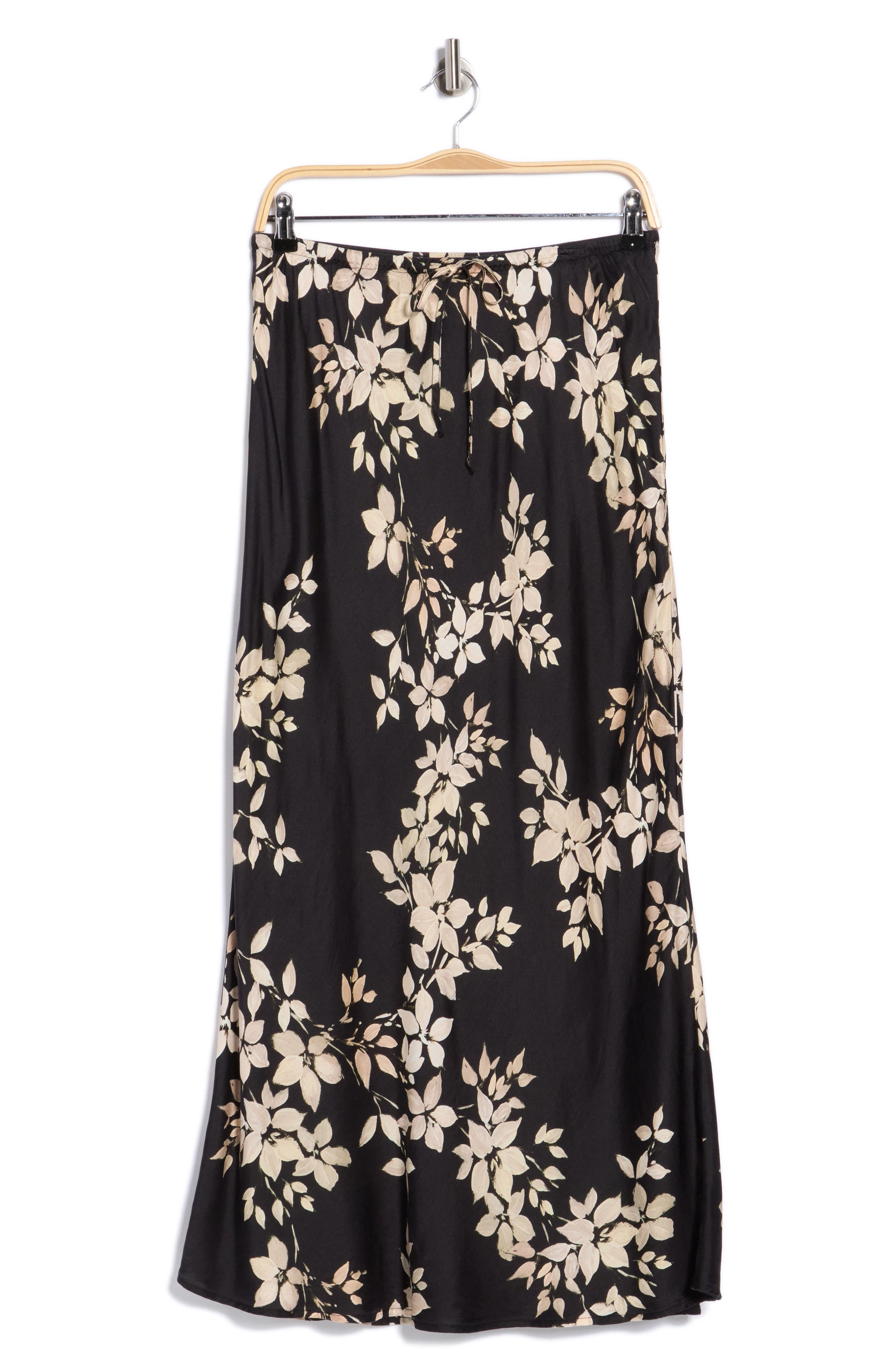 Floral Print Bias Cut Maxi Skirt