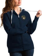 ANTIGUA Women's Antigua Navy Milwaukee Brewers Team Victory Full-Zip Hoodie