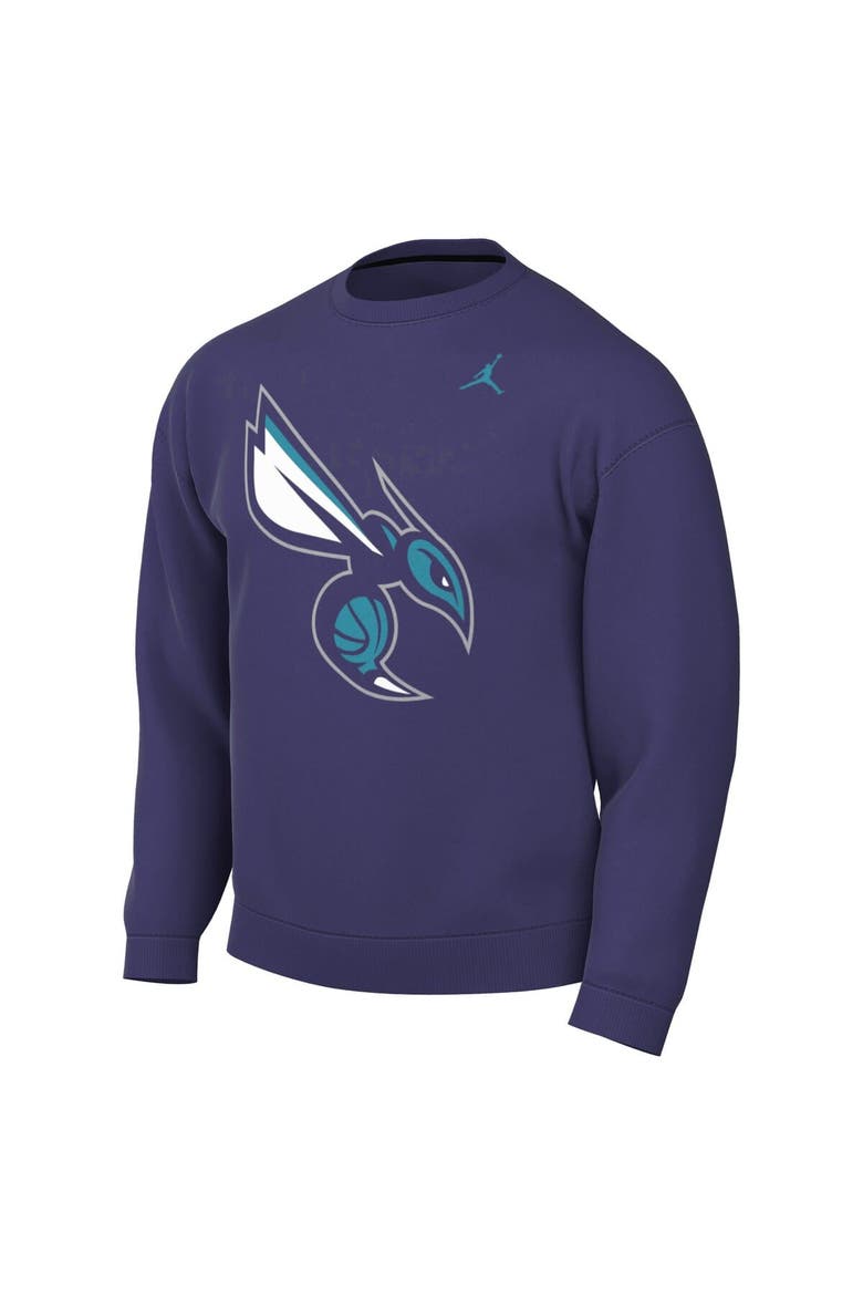 Men's Jordan Brand Purple Charlotte Hornets Statement Edition Sweatshirt, Alternate, color, Purple