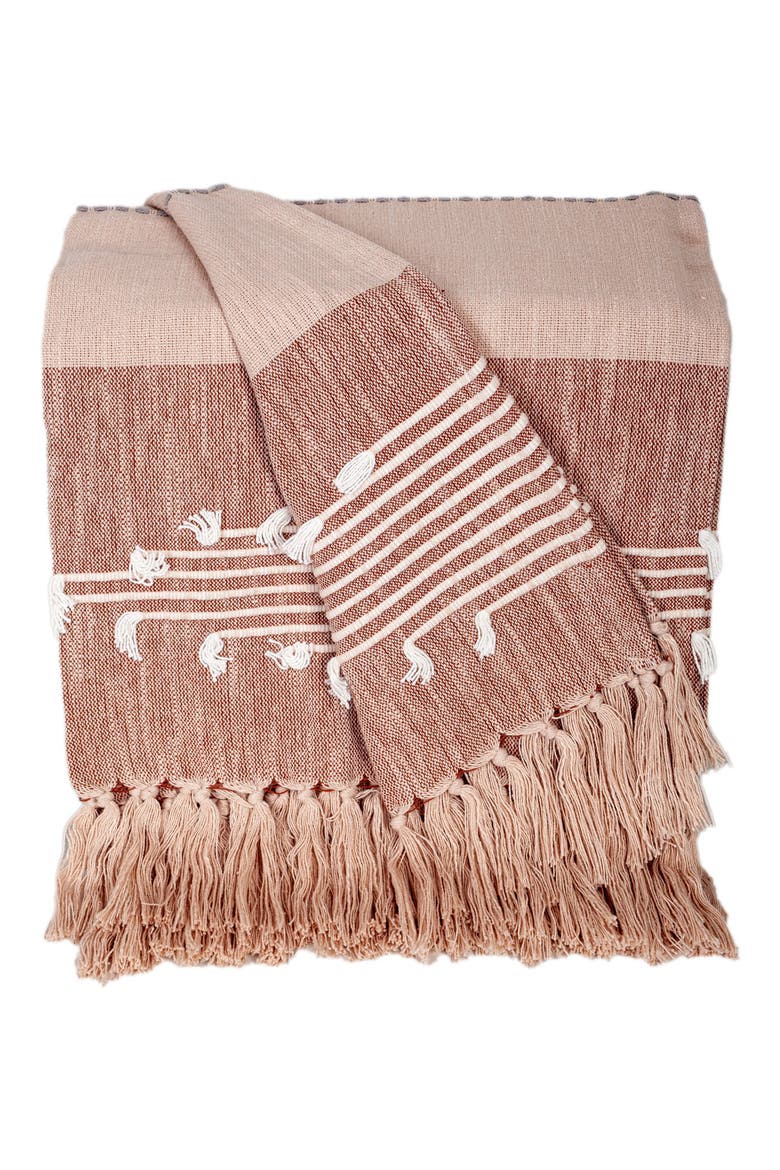 Adonia Fringe Throw Blanket, Main, color, GREY RUST