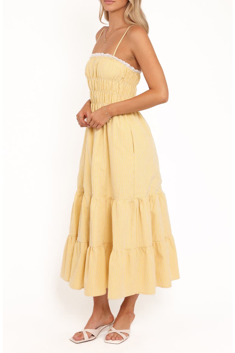 Bernadine Cotton Blend Gingham Maxi Dress, Alternate, color, MANGO