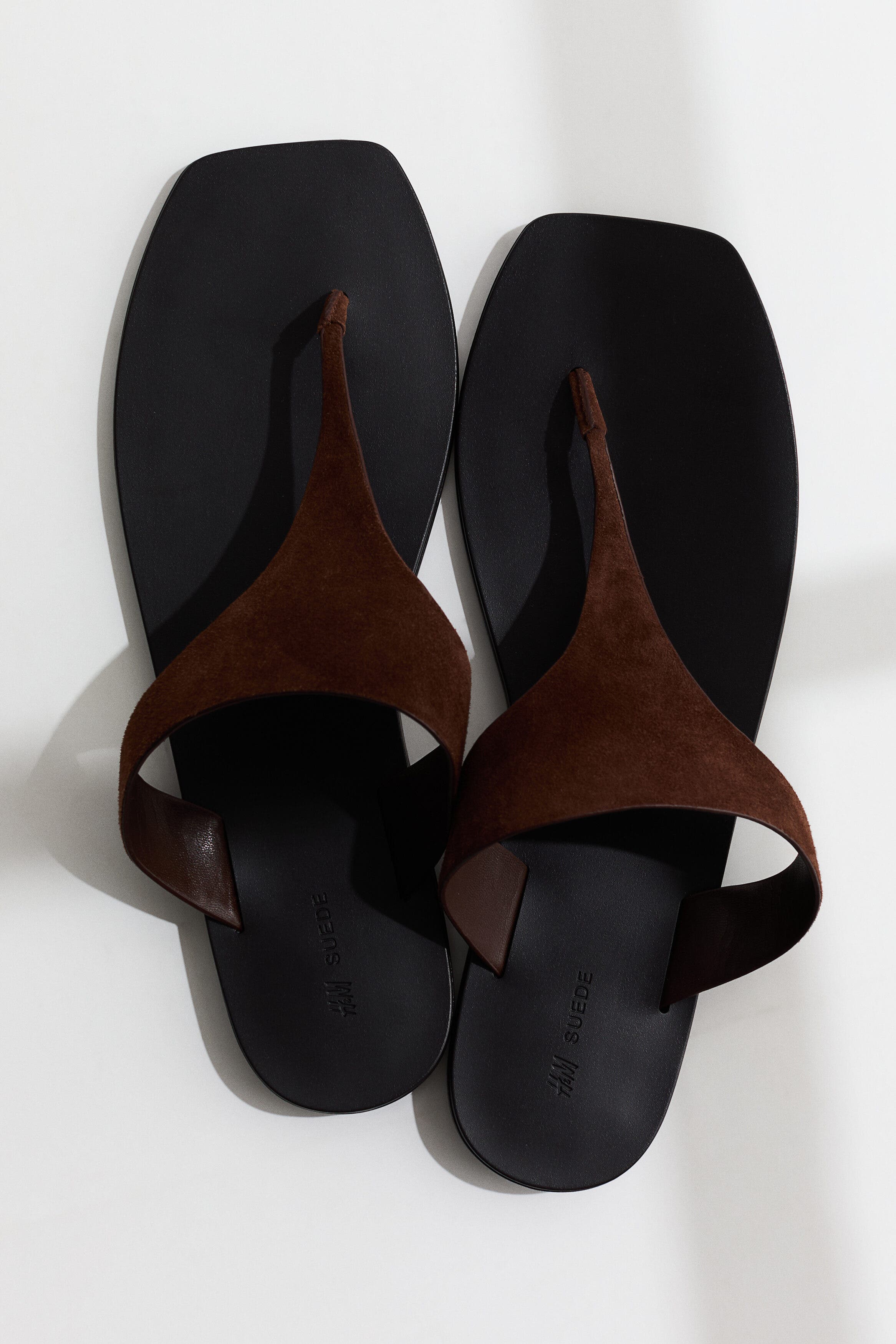 H&M Leather Sandals, Alternate, color, Dark Brown