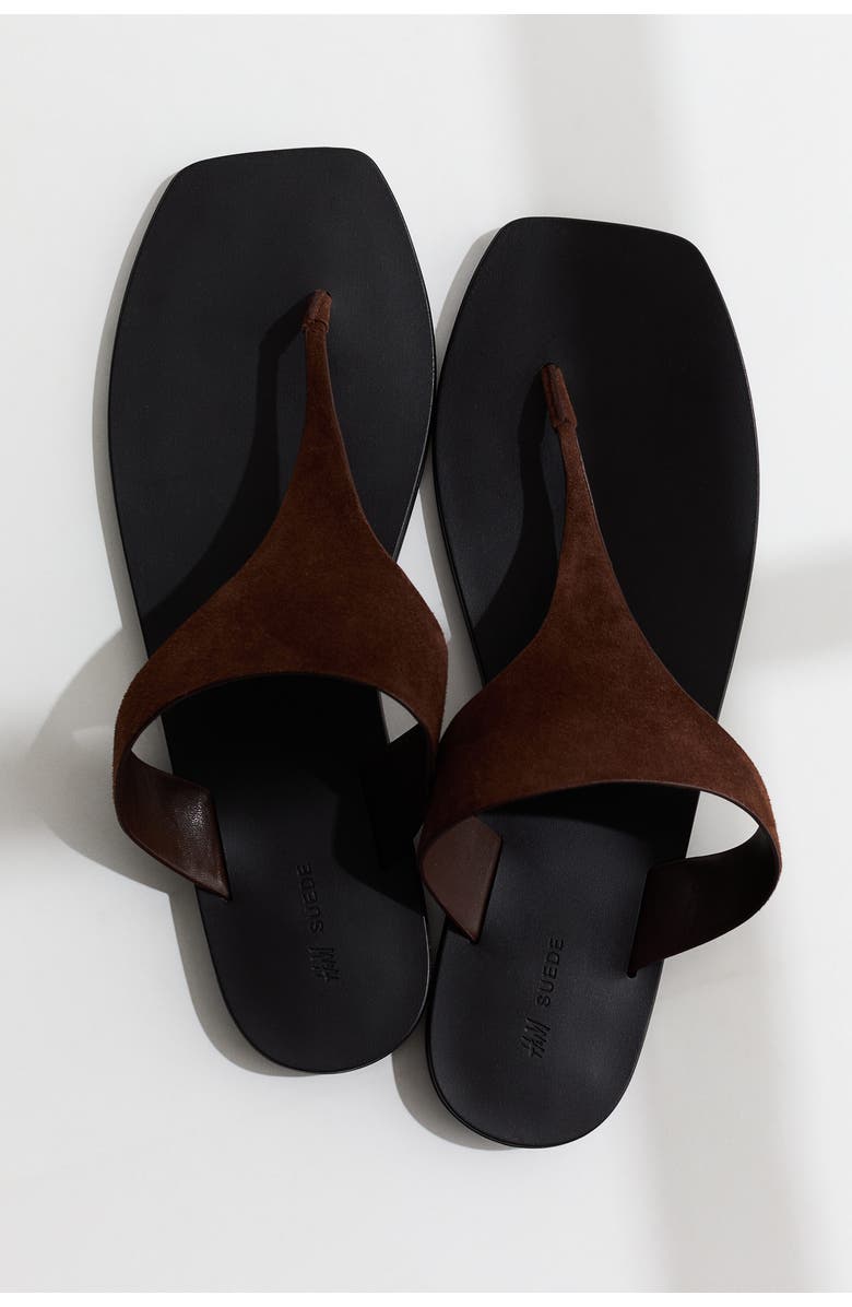 H&M Leather Sandals, Alternate, color, Dark Brown