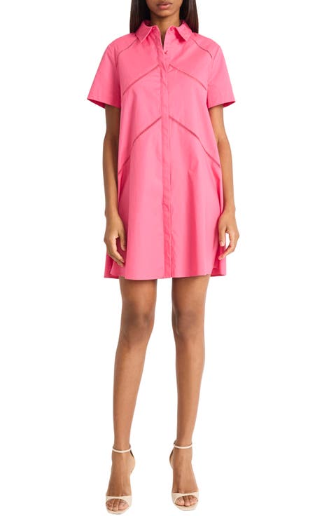 Ladder Cutout Shirtdress