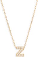 Nordstrom Pavé Cubic Zirconia Initial Necklace